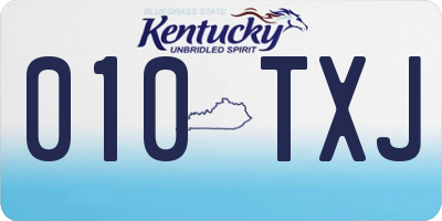 KY license plate 010TXJ
