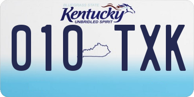KY license plate 010TXK