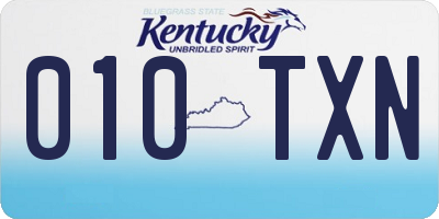 KY license plate 010TXN