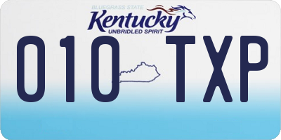 KY license plate 010TXP
