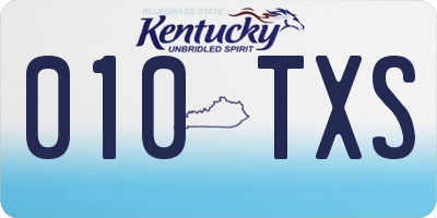 KY license plate 010TXS