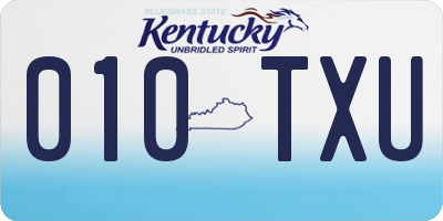 KY license plate 010TXU