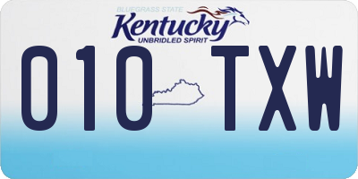 KY license plate 010TXW