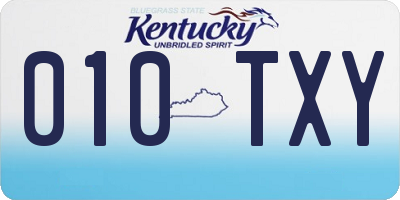 KY license plate 010TXY