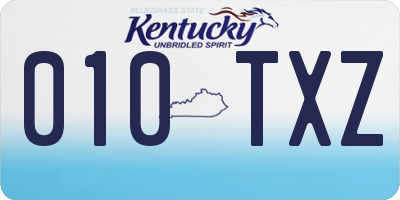 KY license plate 010TXZ
