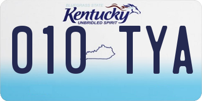 KY license plate 010TYA