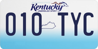 KY license plate 010TYC