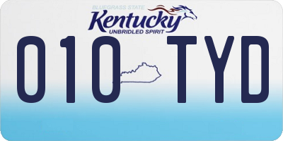 KY license plate 010TYD