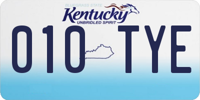 KY license plate 010TYE