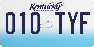 KY license plate 010TYF