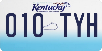 KY license plate 010TYH