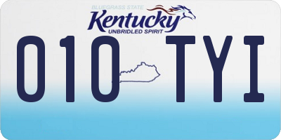 KY license plate 010TYI