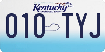 KY license plate 010TYJ