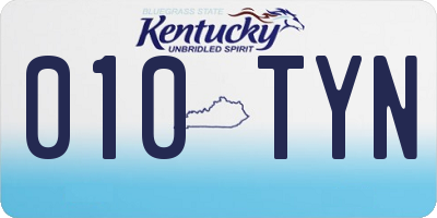 KY license plate 010TYN