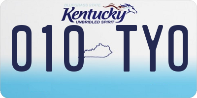 KY license plate 010TYO