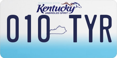 KY license plate 010TYR