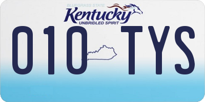 KY license plate 010TYS