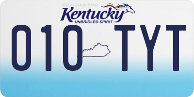 KY license plate 010TYT