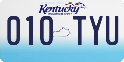 KY license plate 010TYU