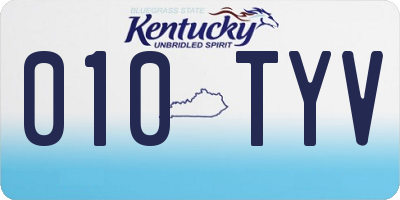 KY license plate 010TYV