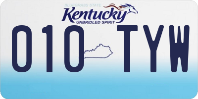 KY license plate 010TYW