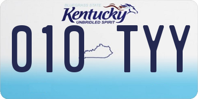 KY license plate 010TYY