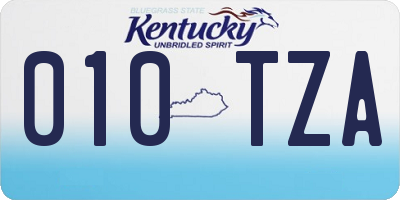 KY license plate 010TZA