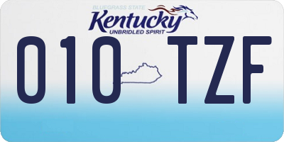 KY license plate 010TZF