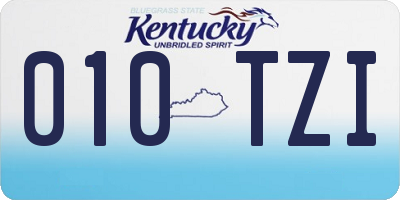 KY license plate 010TZI