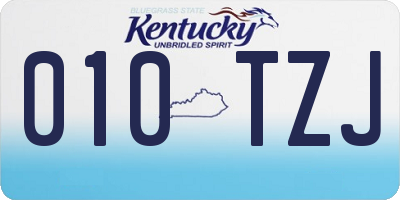 KY license plate 010TZJ