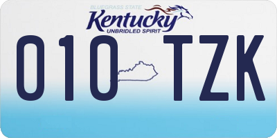 KY license plate 010TZK