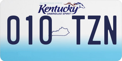 KY license plate 010TZN