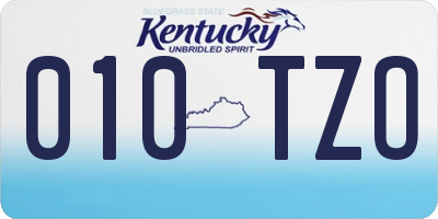 KY license plate 010TZO