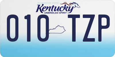 KY license plate 010TZP