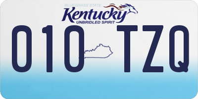 KY license plate 010TZQ