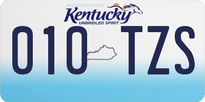 KY license plate 010TZS