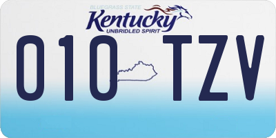 KY license plate 010TZV