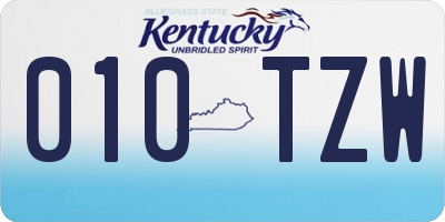KY license plate 010TZW