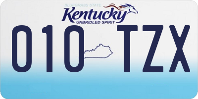 KY license plate 010TZX