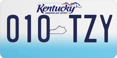 KY license plate 010TZY