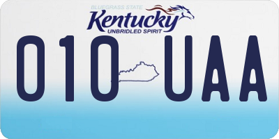 KY license plate 010UAA
