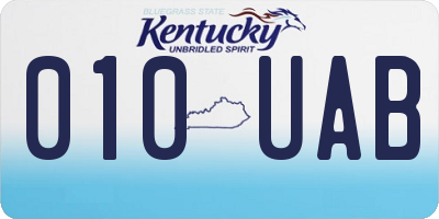 KY license plate 010UAB
