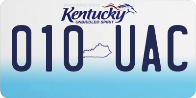 KY license plate 010UAC