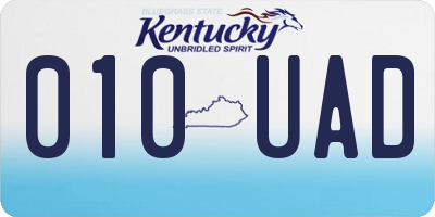 KY license plate 010UAD