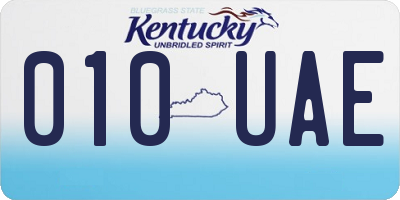 KY license plate 010UAE