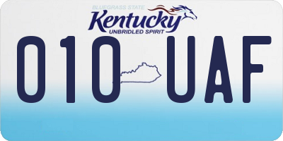 KY license plate 010UAF
