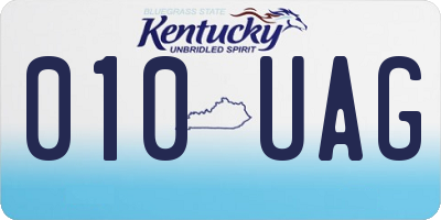 KY license plate 010UAG