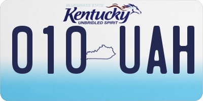 KY license plate 010UAH