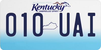 KY license plate 010UAI