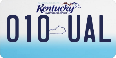 KY license plate 010UAL